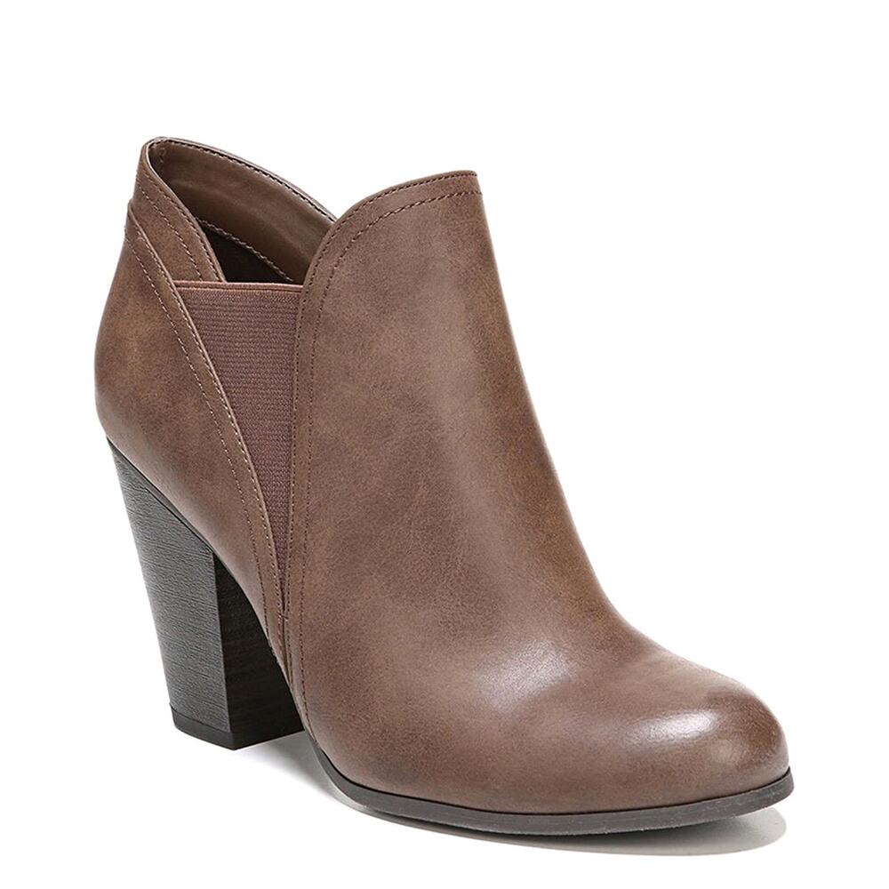 Fergalicious Brown Faux Leather Chelsea Ankle Booties 7.5